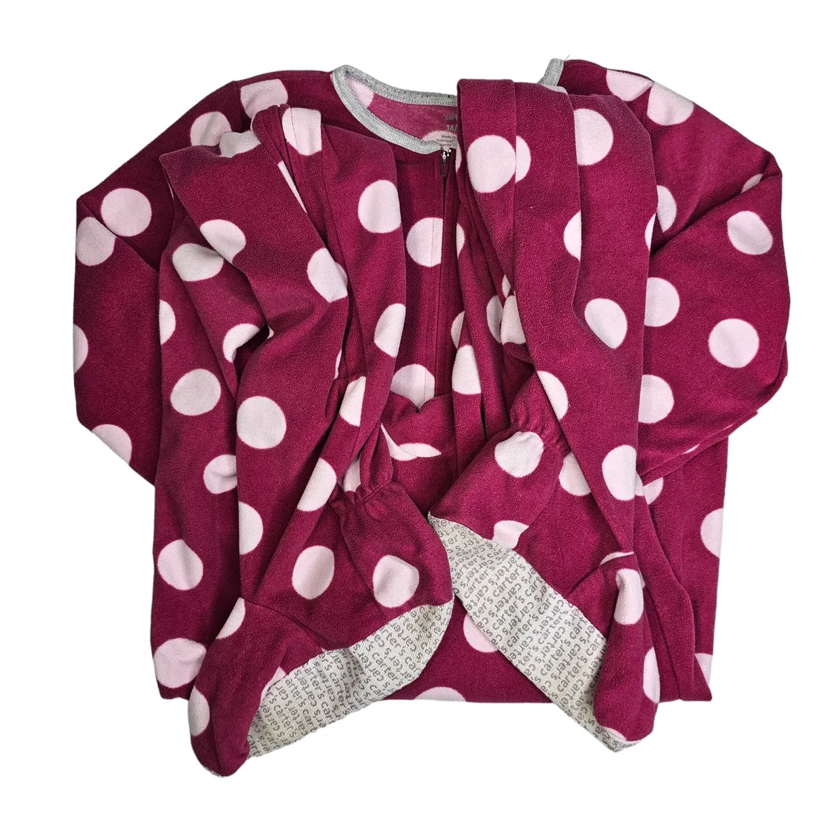 Carters 14 Fleece Polka Dot Footed Pajamas