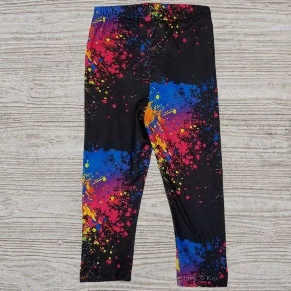 Yellow Tunic Paint Splatter Leggings & Scarf Set