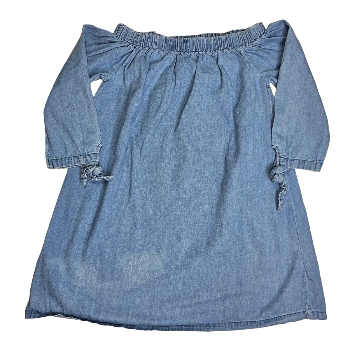 FabKids 6/7 Chambray Off Shoulder Dress