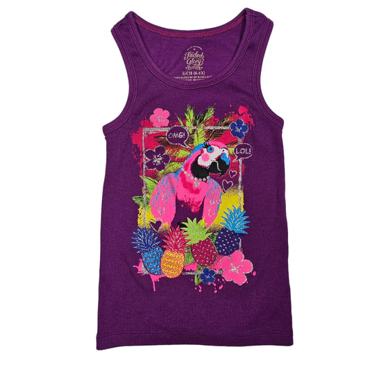 Faded Glory S 6/6X Purple Graphic Tank Top